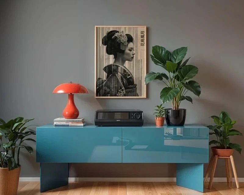 Póster A3 – Retrato de geisha japonesa retro-futurista sin marco – photo 2